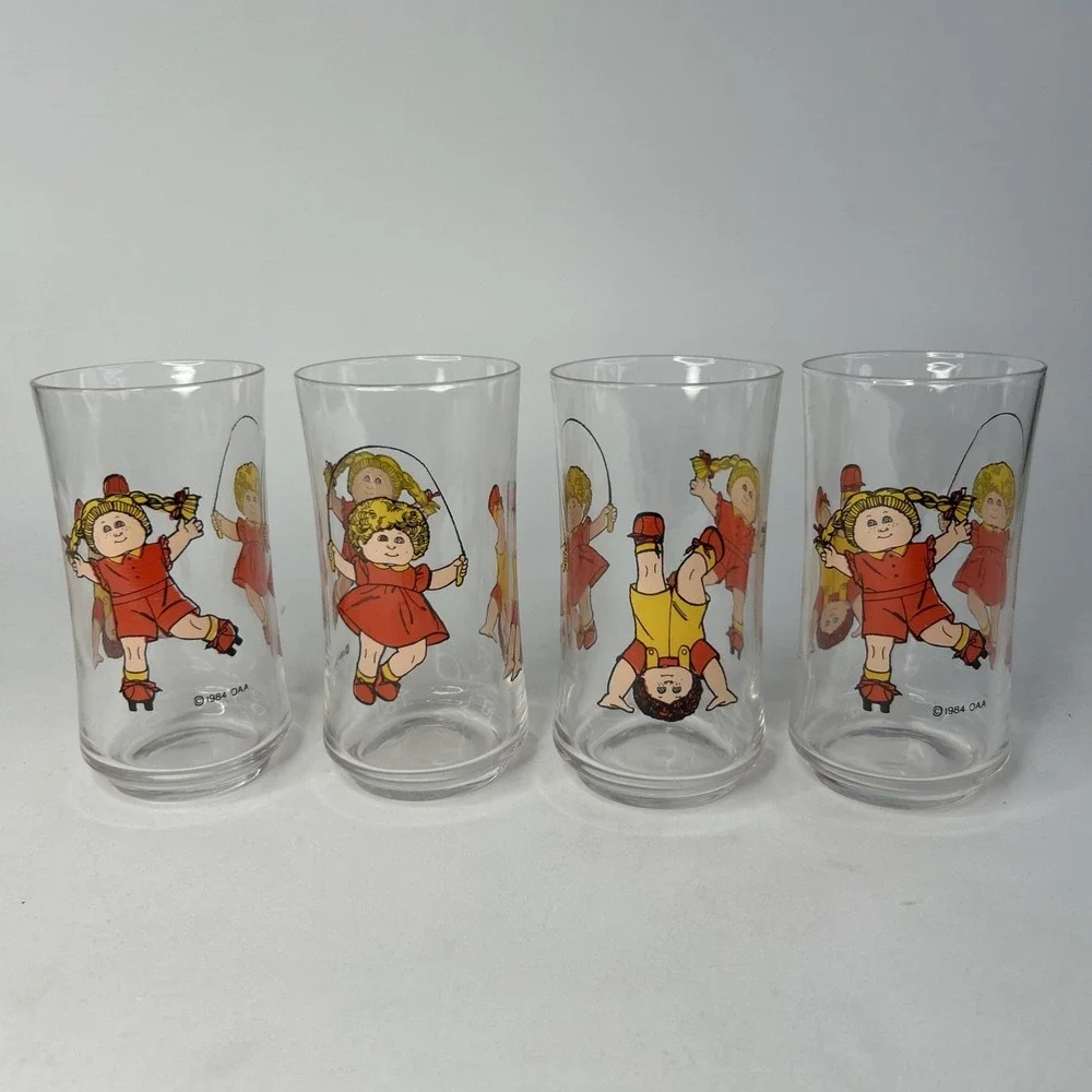 VTG Cabbage Patch Kids Drinking Juice Glasses 5.25